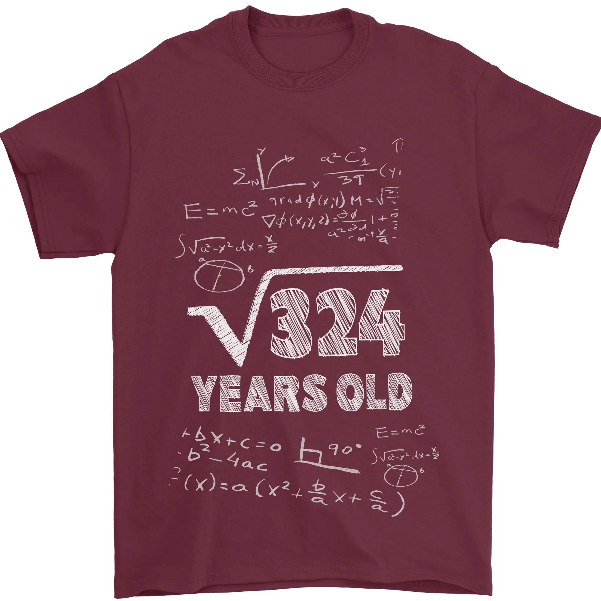18th Birthday 18 Year Old Geek Funny Maths Mens T-Shirt 100% Cotton