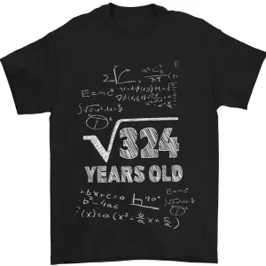 18th Birthday 18 Year Old Geek Funny Maths Mens T-Shirt 100% Cotton