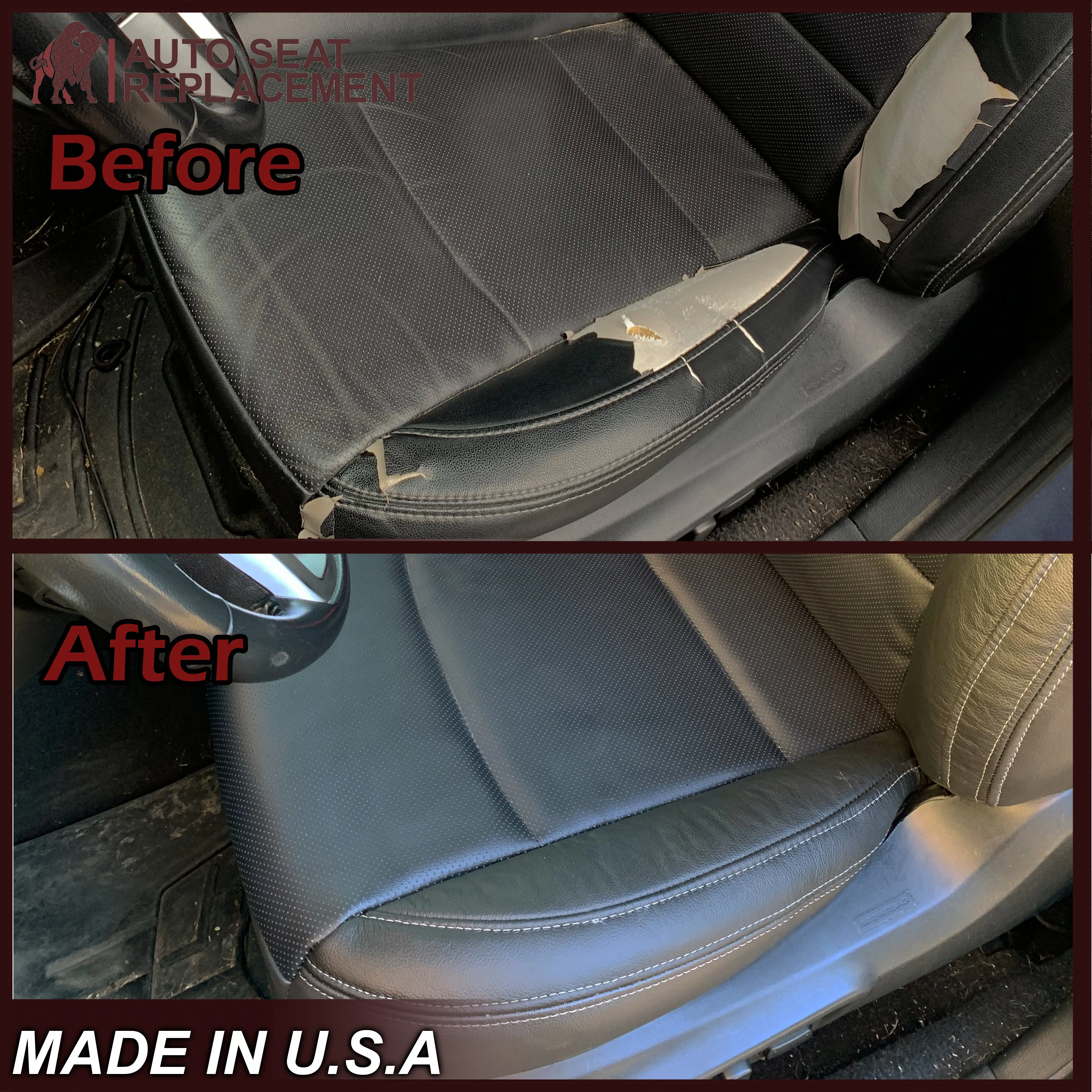 2015-2017 Subaru Outback Replacement Ivory Tan Perforated Seat Covers: Choose Your Side