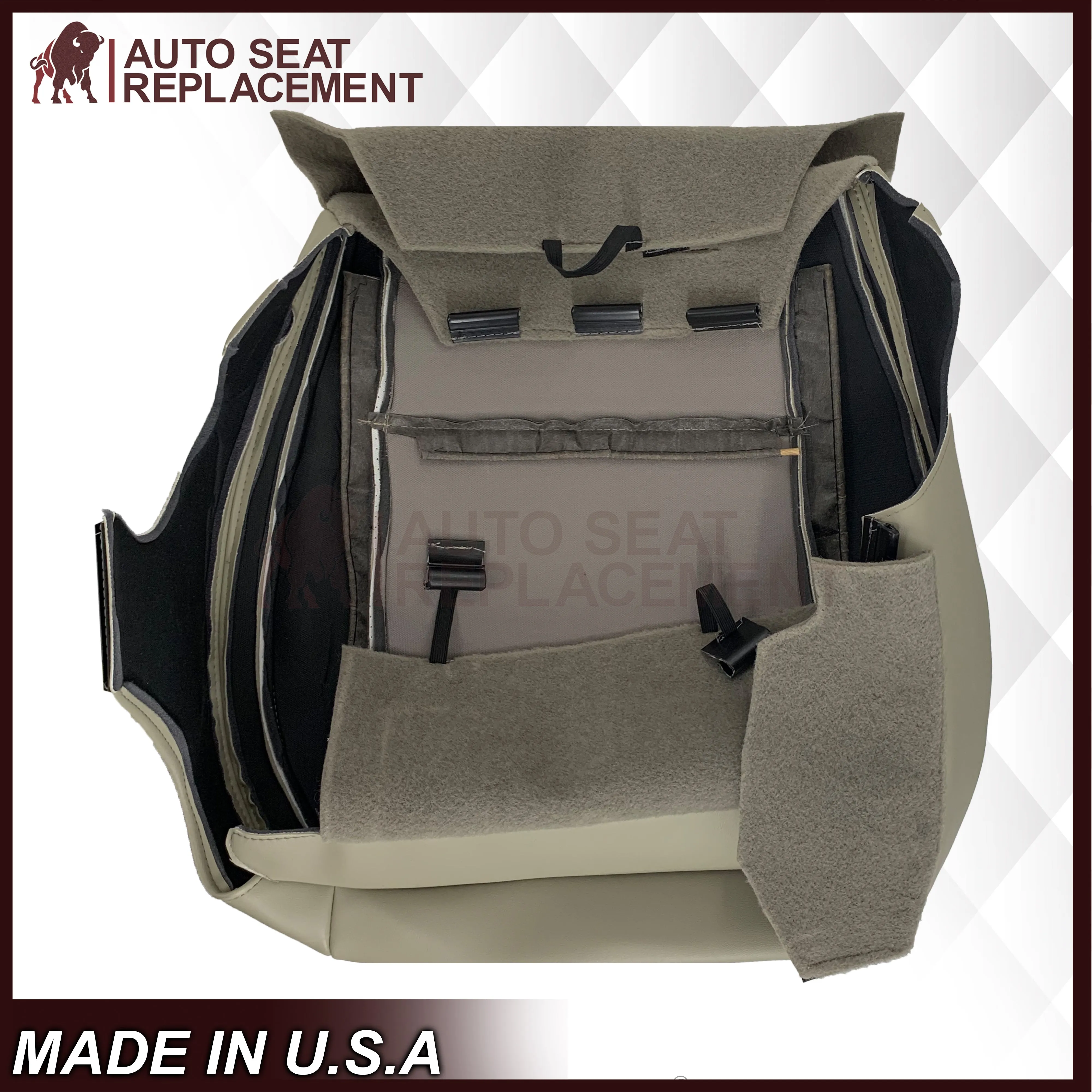 2015-2017 Subaru Outback Replacement Ivory Tan Perforated Seat Covers: Choose Your Side