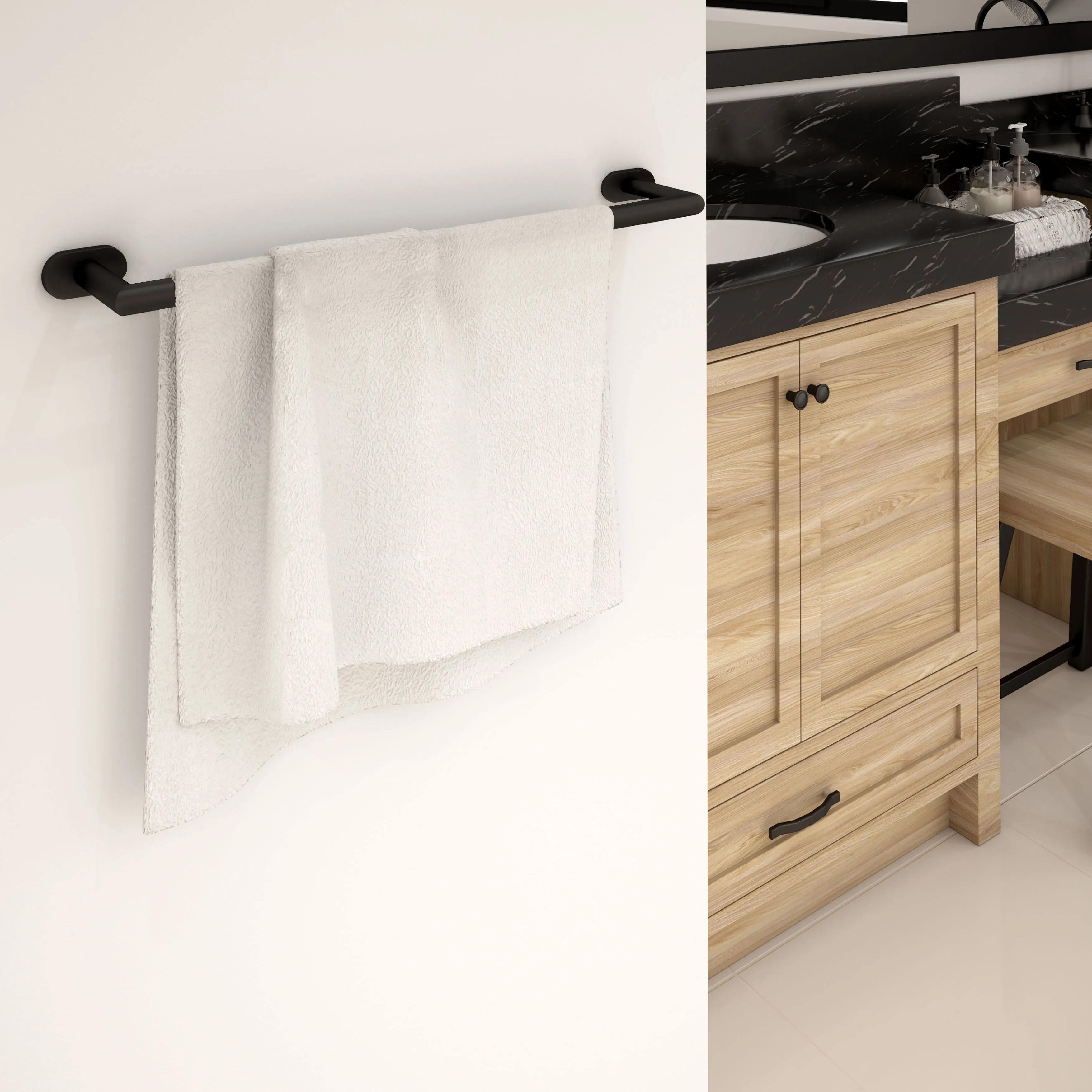 4-piece Bathroom Accessory Set in Matte Black