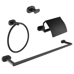 4-piece Bathroom Accessory Set in Matte Black
