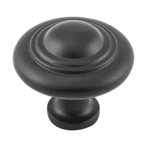9689 Cupboard Knob Domed Matte Black D38xP35mm
