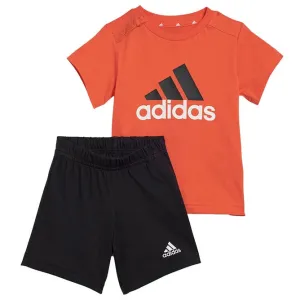Adidas Infants Essentials Cotton T shirt and Short Set Red and Black