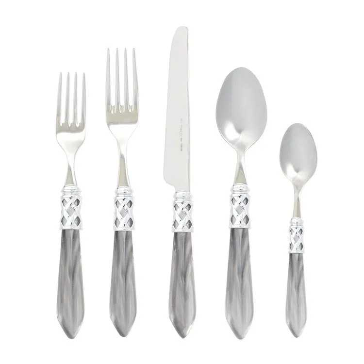 Aladdin Brilliant Light Gray Five-Piece Place Setting