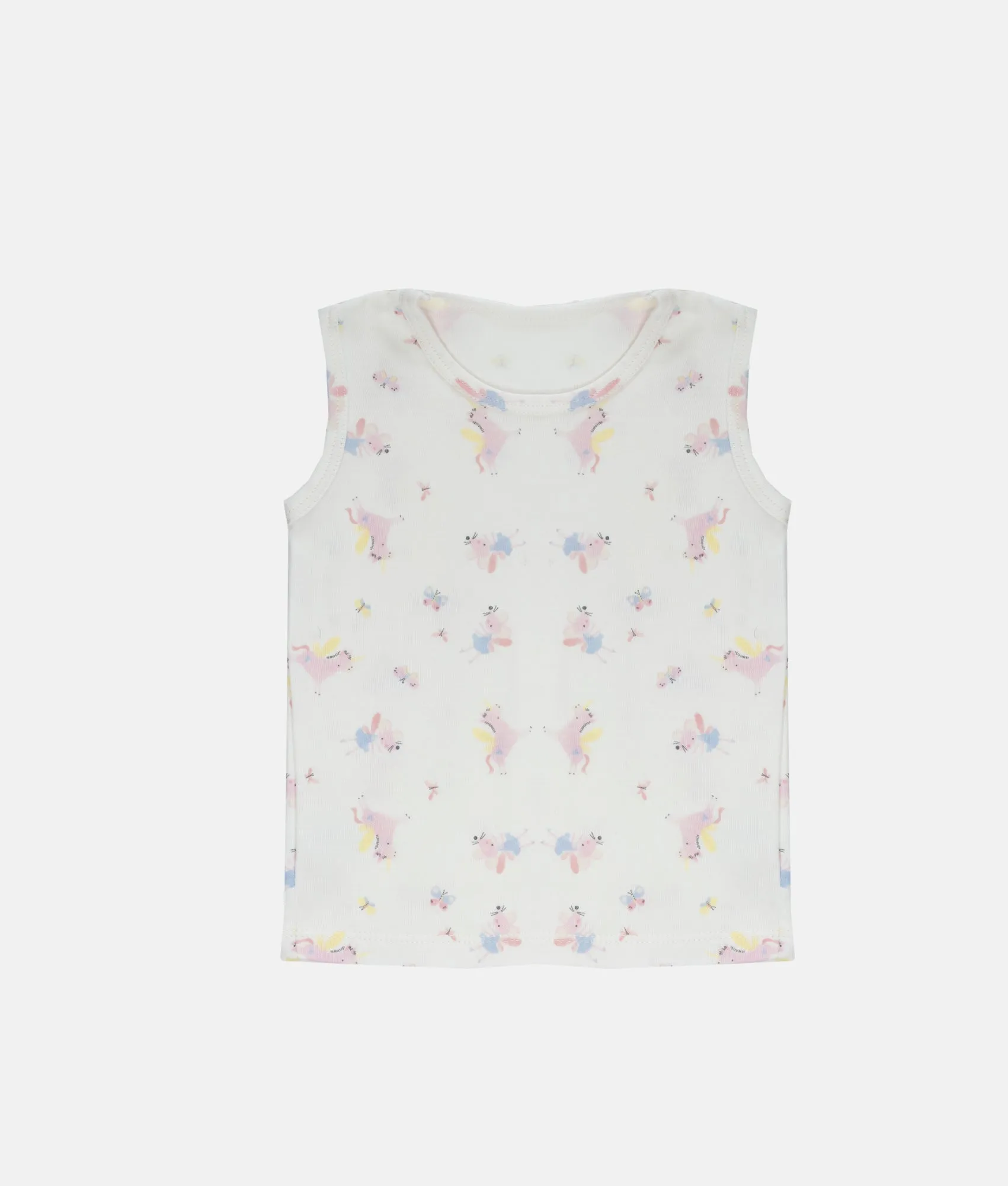 Baby Vest - Ivory White Unicorn Print