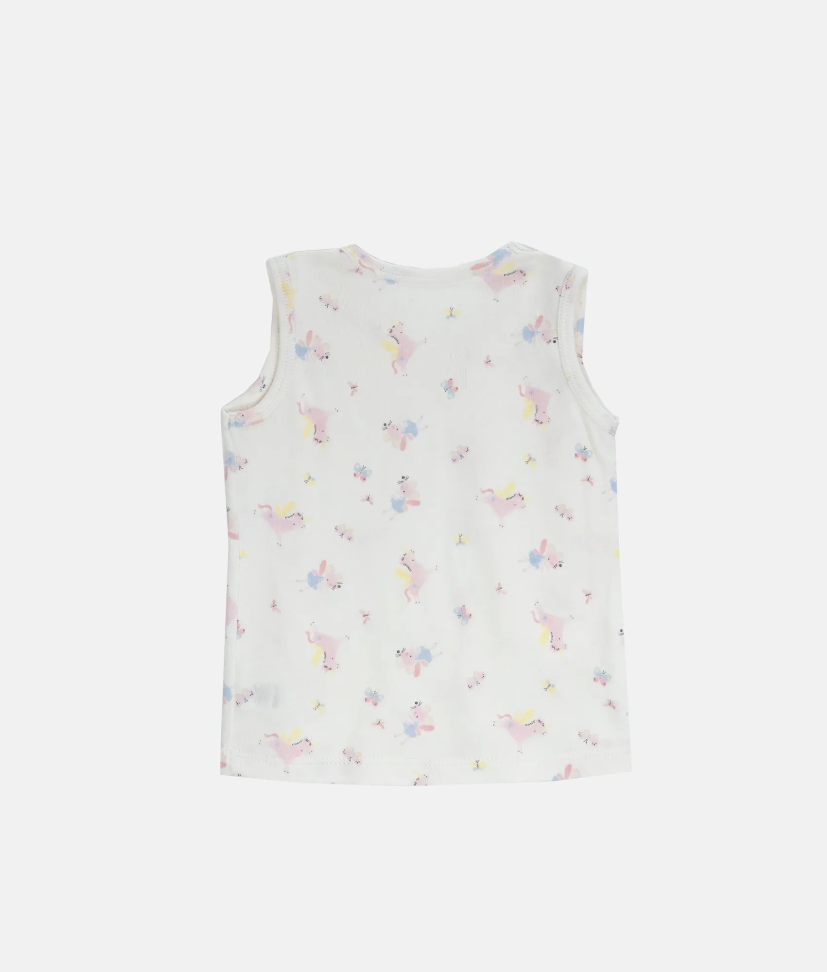 Baby Vest - Ivory White Unicorn Print
