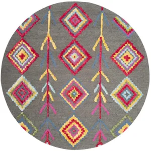 Bellagio Dark Gray/Multi Round Rug