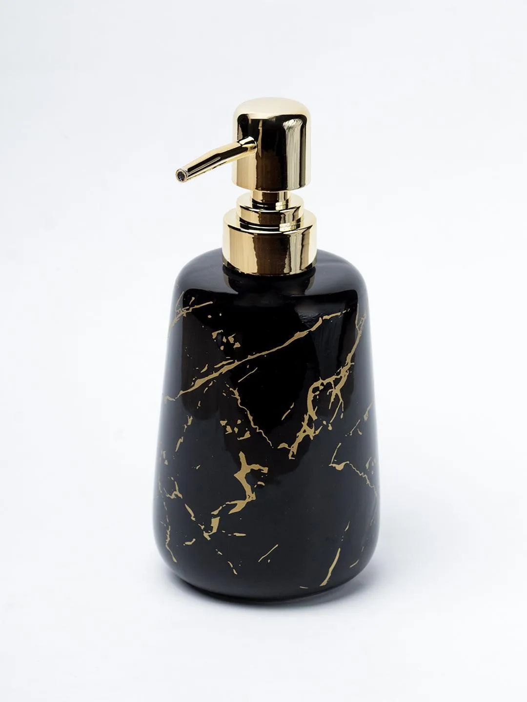 Black Ceramic Liquid Soap Dispenser - Stone Finish, Bath Accessories