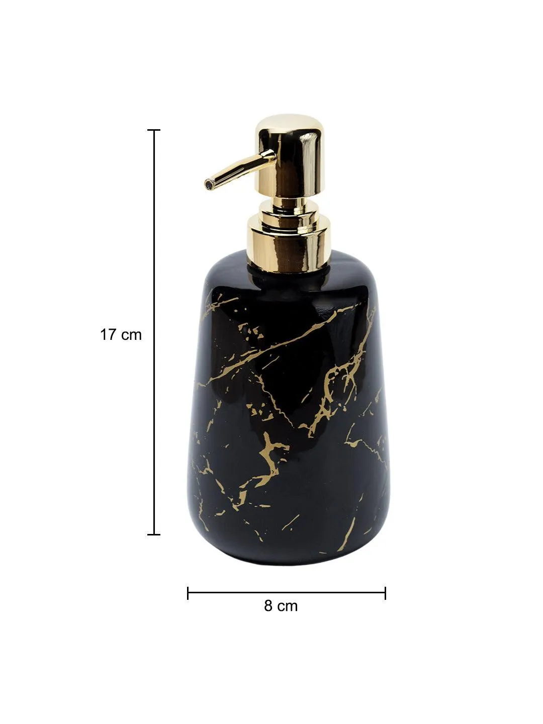 Black Ceramic Liquid Soap Dispenser - Stone Finish, Bath Accessories