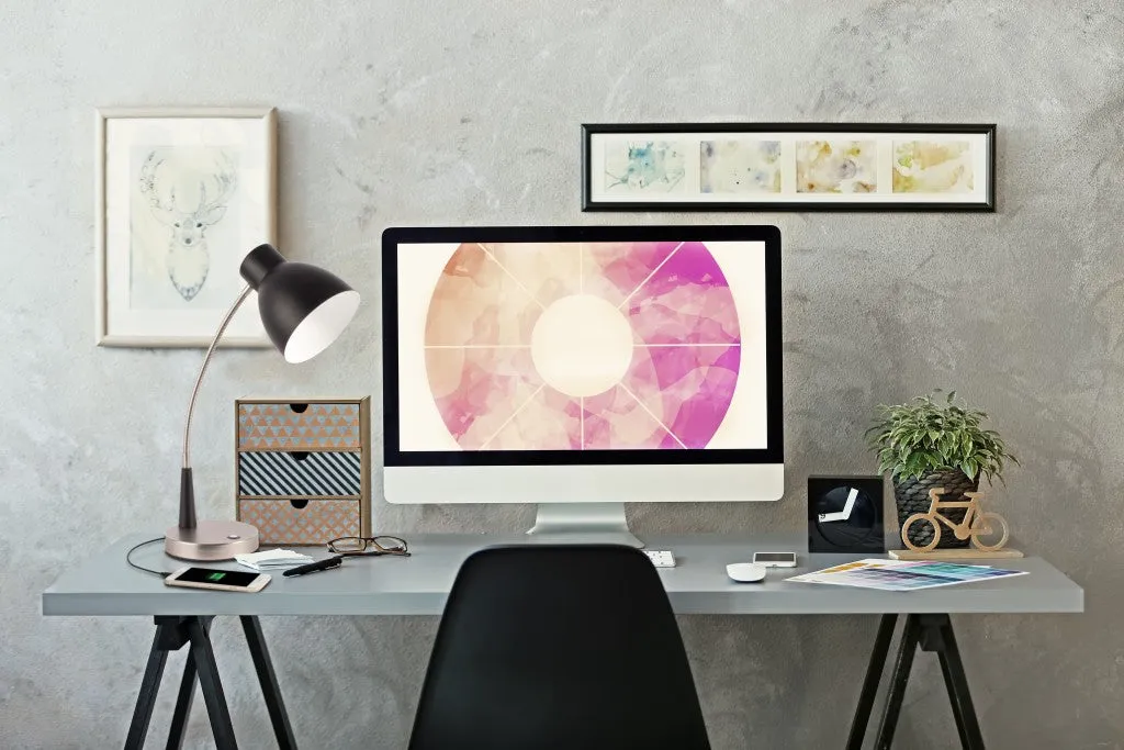 Black Matte and Silver LED Adjustable Desk Lamp By Homeroots