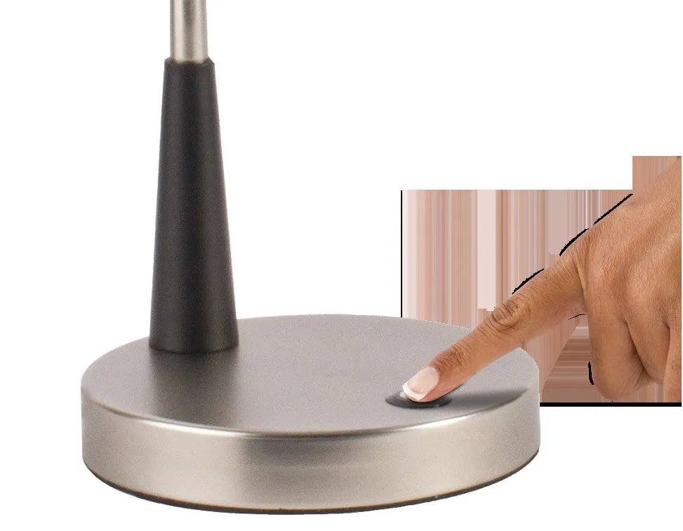 Black Matte and Silver LED Adjustable Desk Lamp By Homeroots