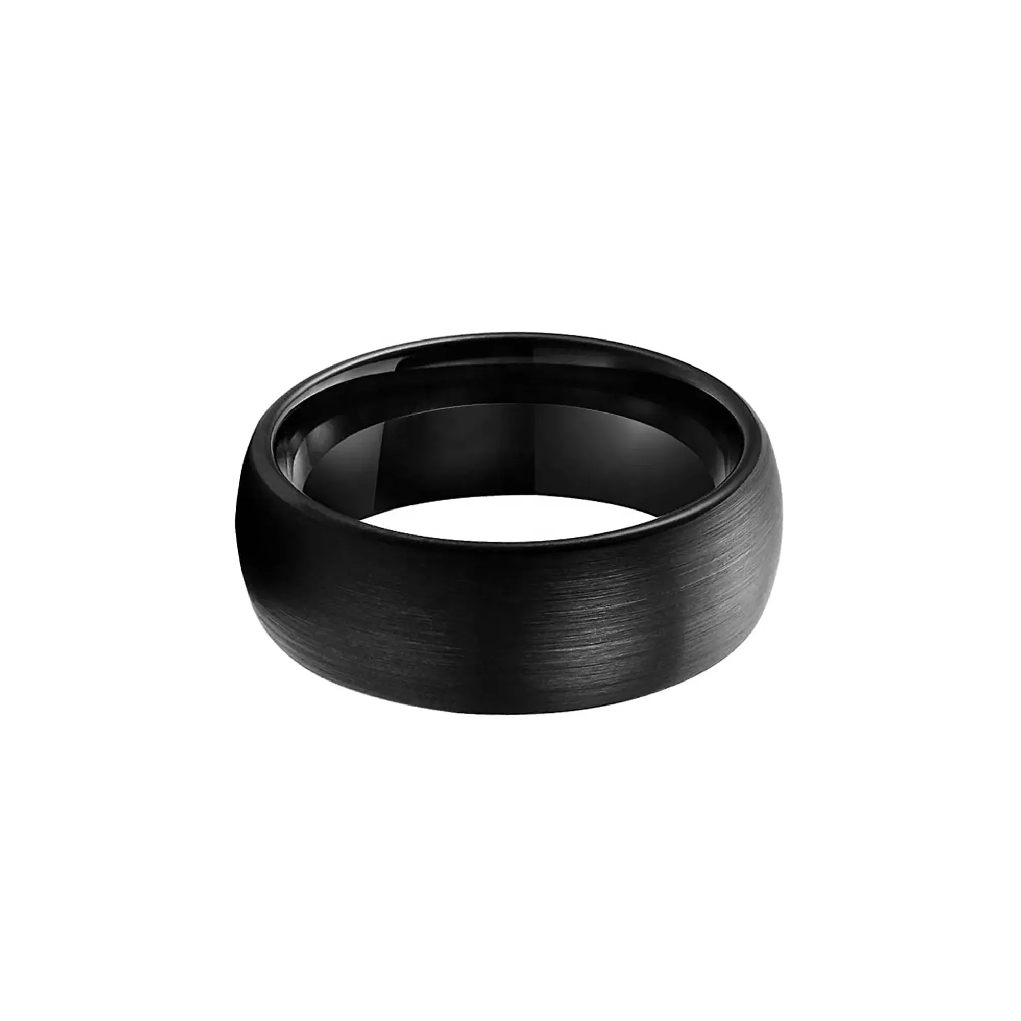 Black Tungsten Carbide Ring For Men and Women. 8mm Dome Shape, Barrel, Comfort Fit Wedding Band, Pinky, Statement or Thumb RIng