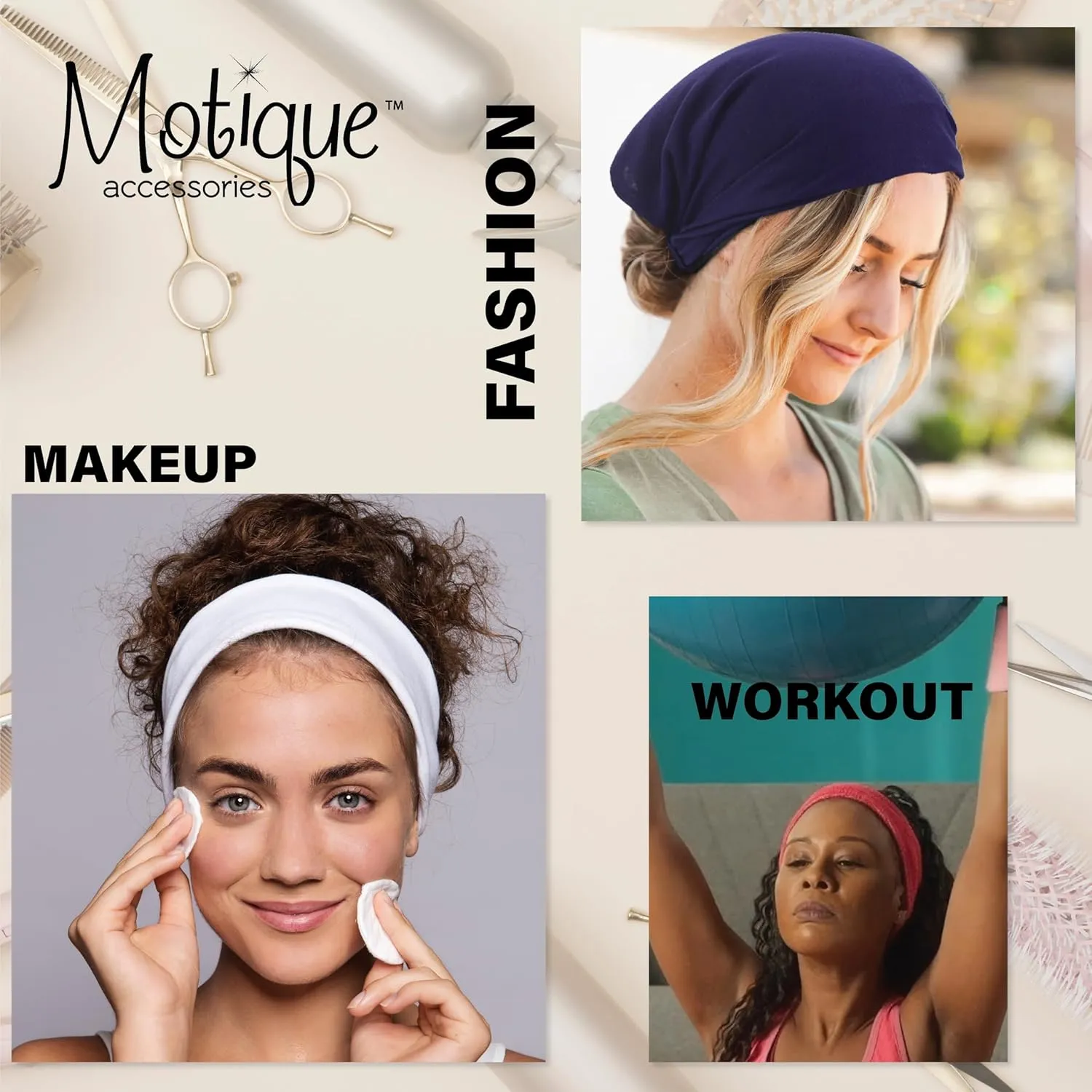 Black Wide Cotton Head Band Solid Boho Yoga Style Soft Hairband