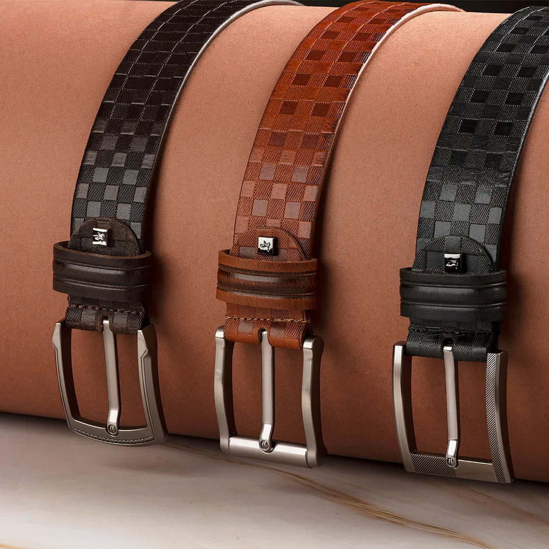 Box Chatai Leather Belt |  Leather Belt for Men | Genuine Leather Black Formal Belt