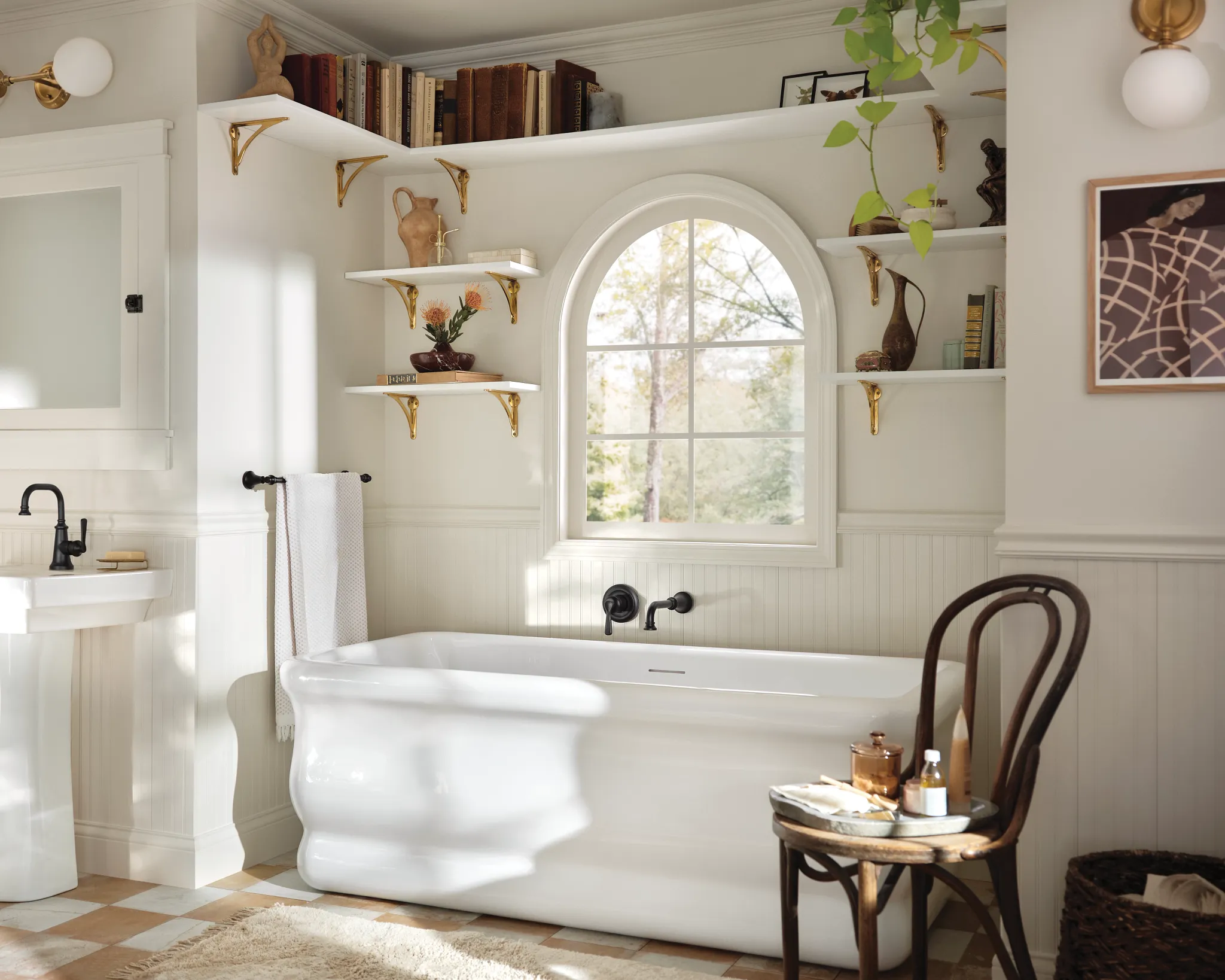 Colinet Chrome one-handle high arc bathroom faucet