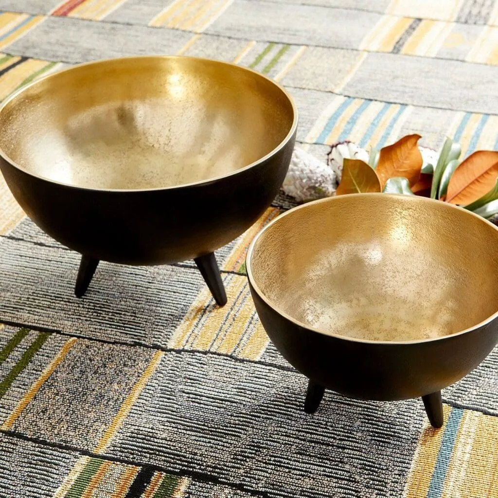 Cyan Design 10637 Inca Bowl - Matt Black And Gold - Medium