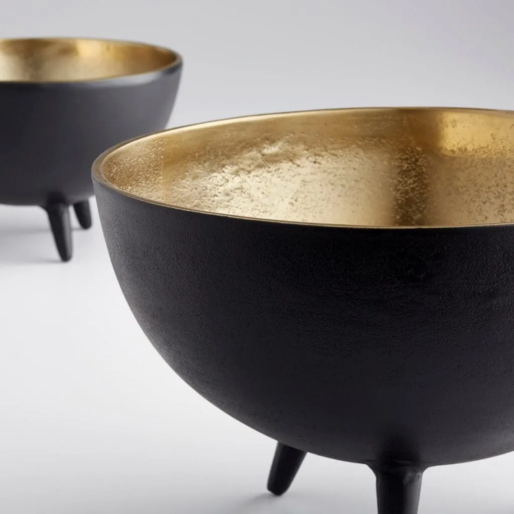 Cyan Design 10637 Inca Bowl - Matt Black And Gold - Medium