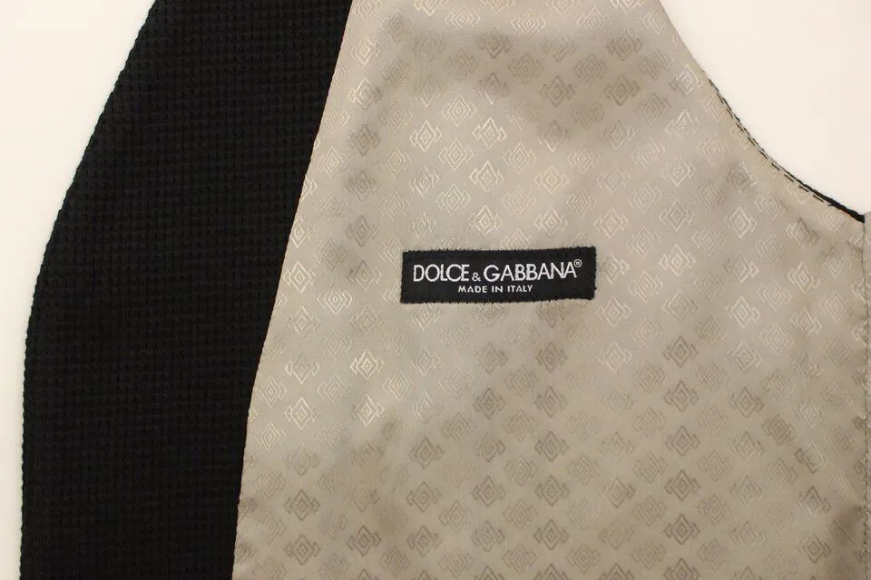 Dolce & Gabbana Elegant Black Silk Dress Vest
