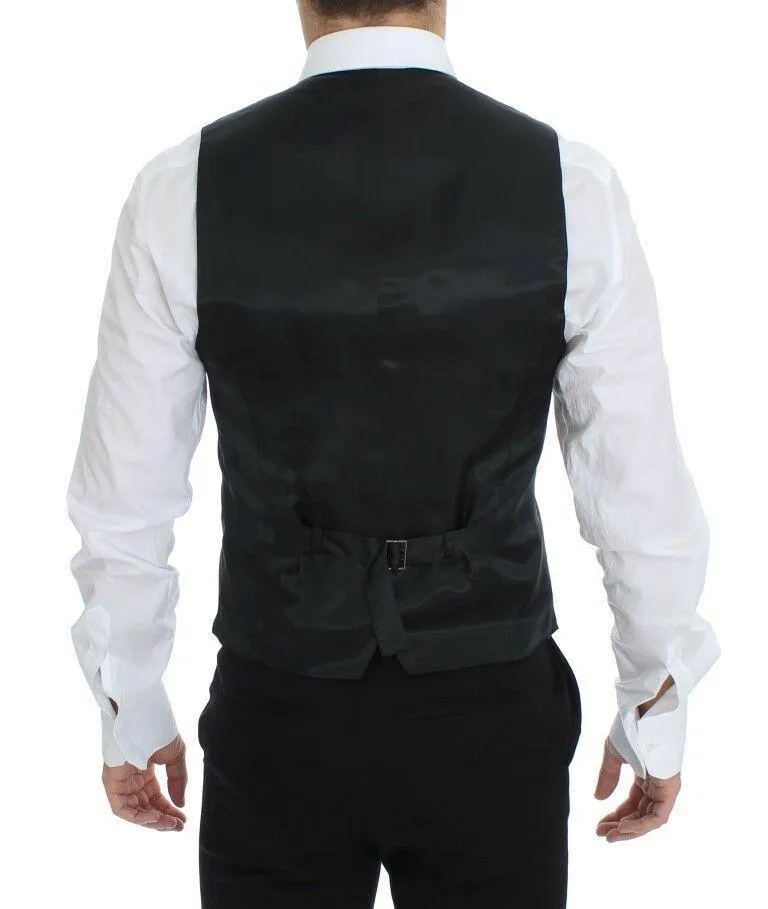 Dolce & Gabbana Gray Wool Stretch Blazer Vest