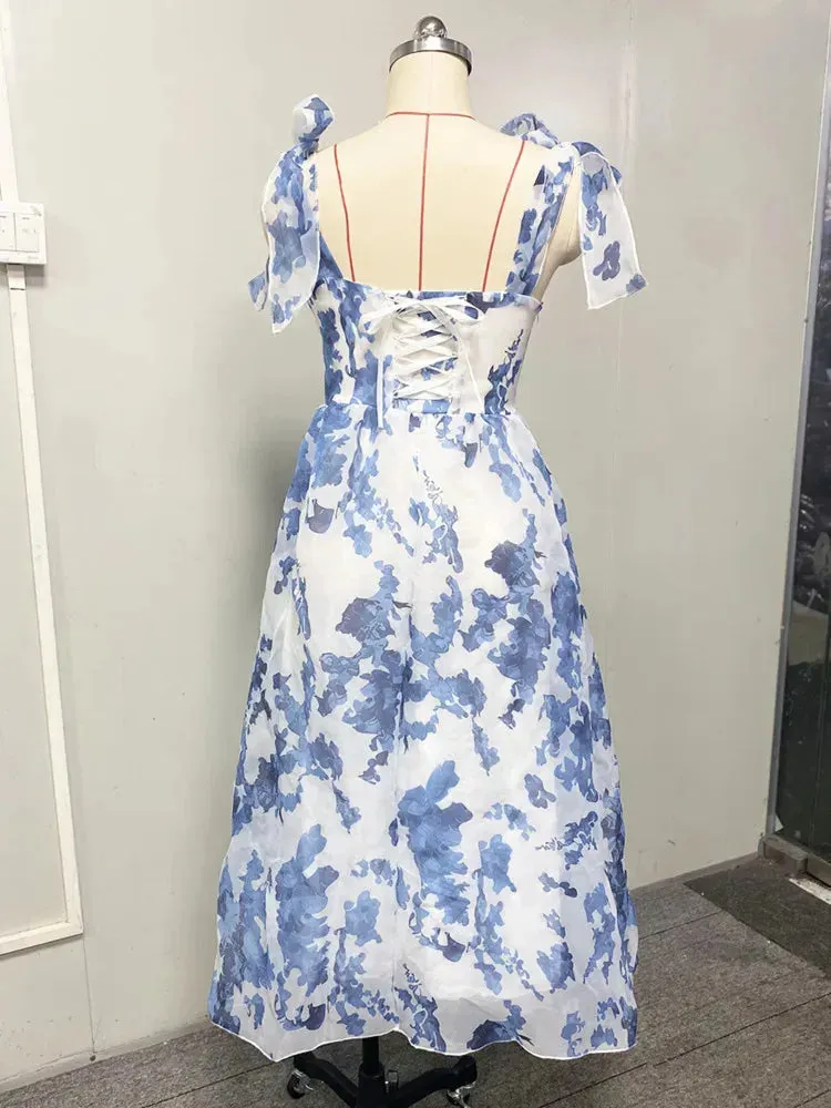European Style Strapless Slash Neck Dress