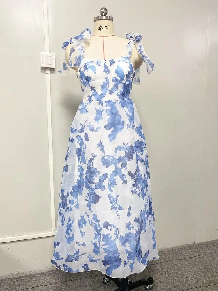 European Style Strapless Slash Neck Dress