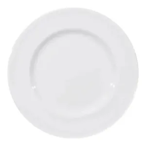 Furtino England Delta 20.5cm/8" White Porcelain Flat Plate, Pack of 6