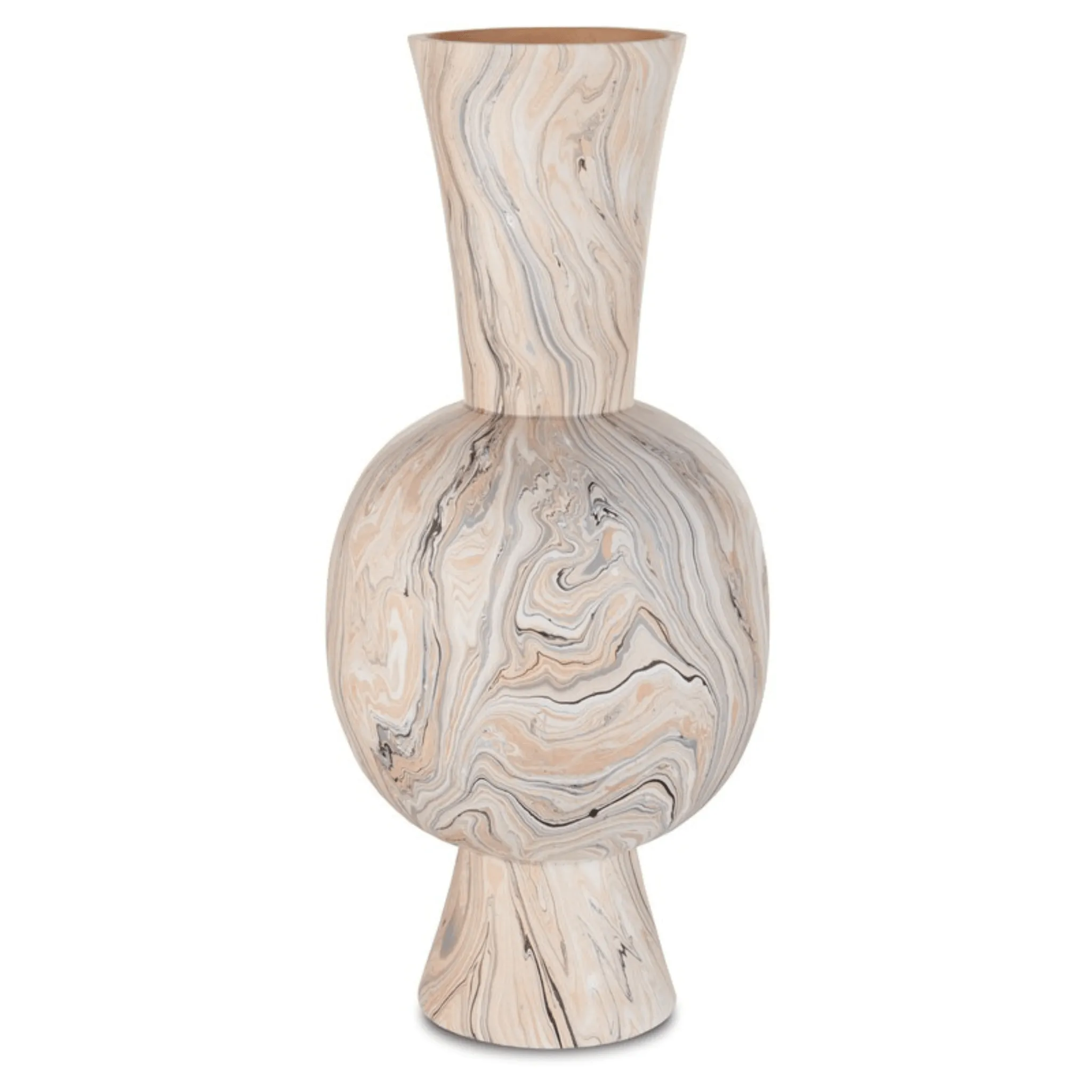 Gray Marbleized Tall Vase