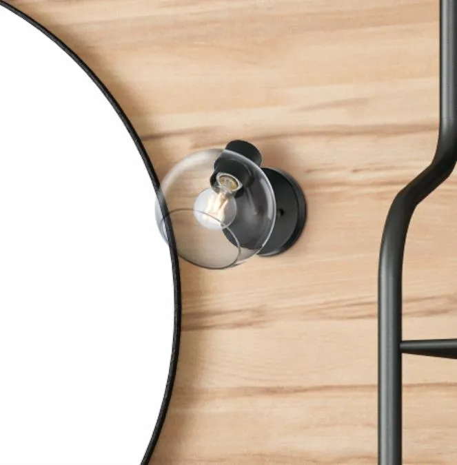 Hyson One-Light Wall Fixture, Matte Black Finish