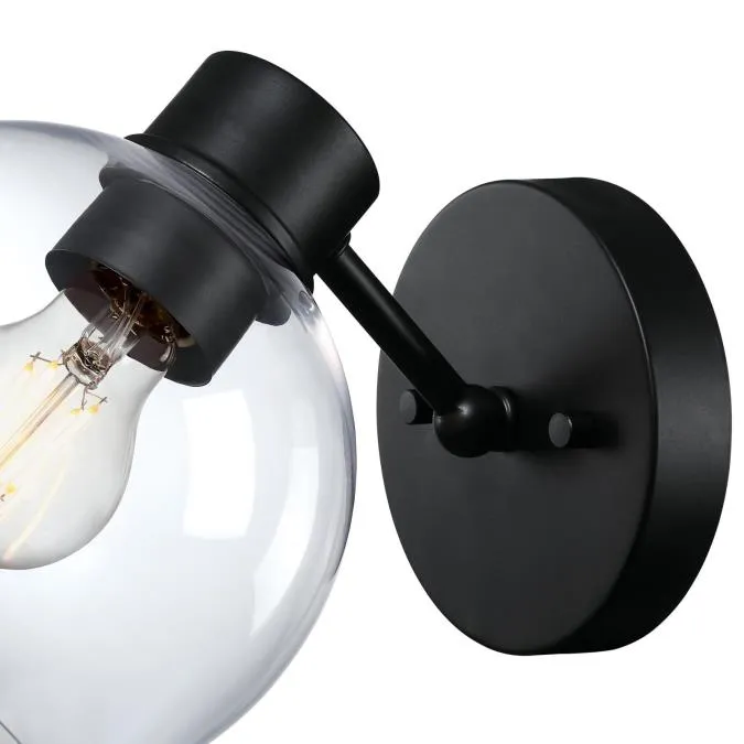 Hyson One-Light Wall Fixture, Matte Black Finish