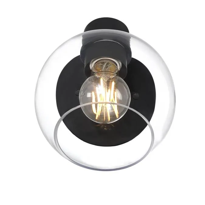 Hyson One-Light Wall Fixture, Matte Black Finish