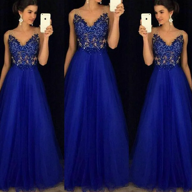 Lace Tuttle A-Line Style Bodycon Formal Gown Long Dress