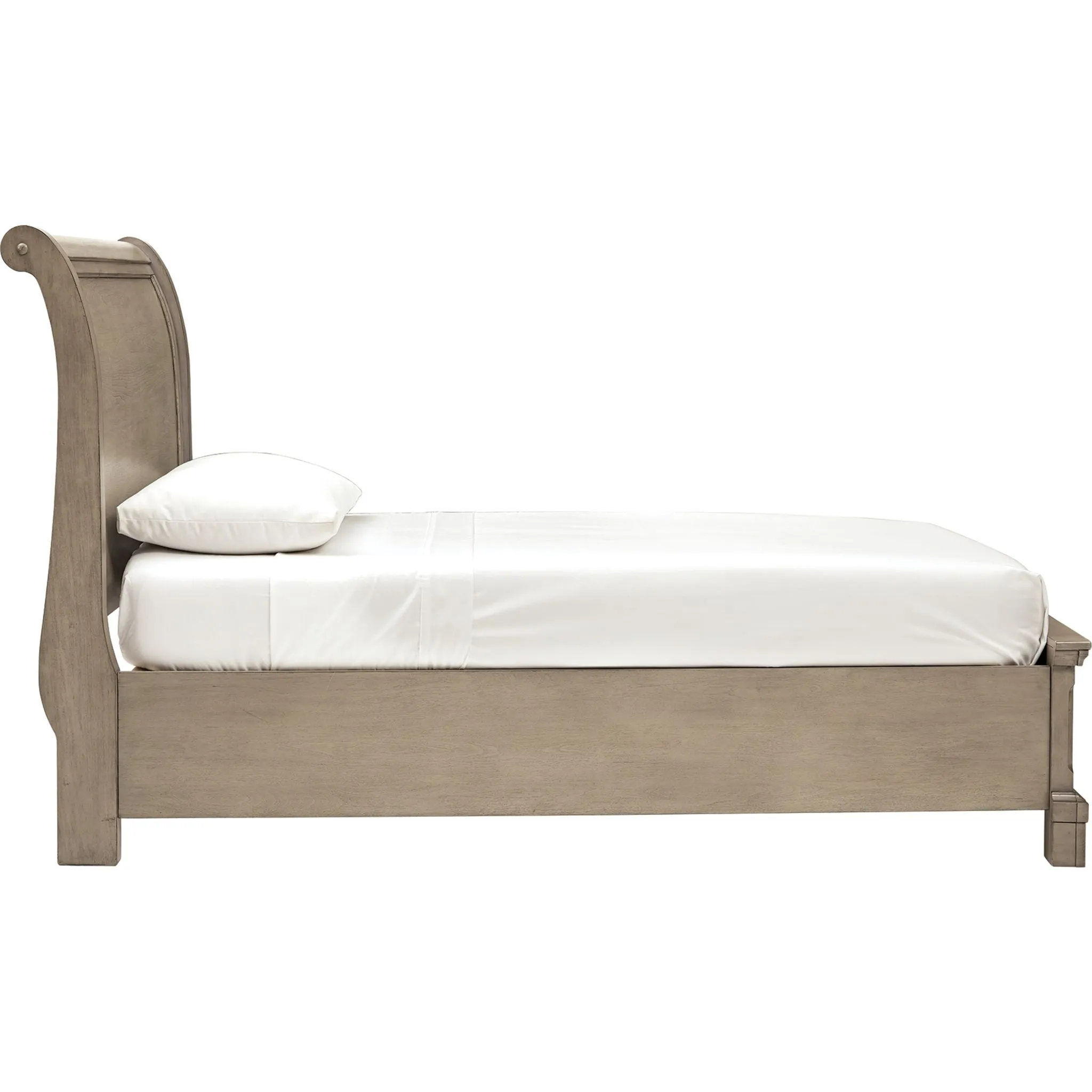 Lettner Twin Sleigh Storage Bed - Light Gray