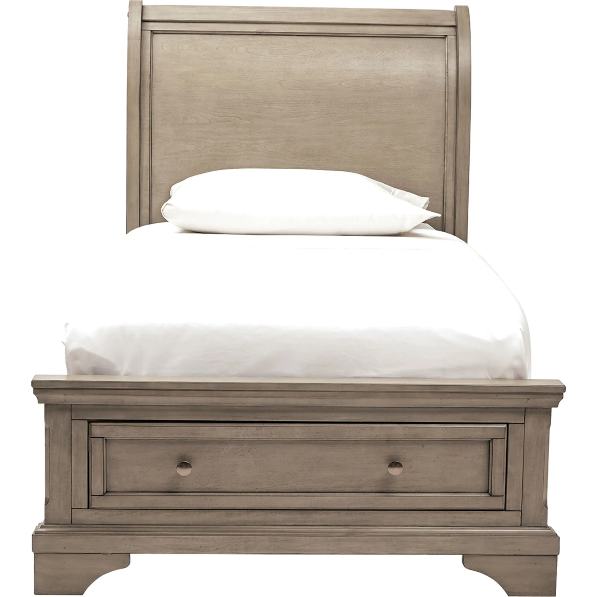 Lettner Twin Sleigh Storage Bed - Light Gray