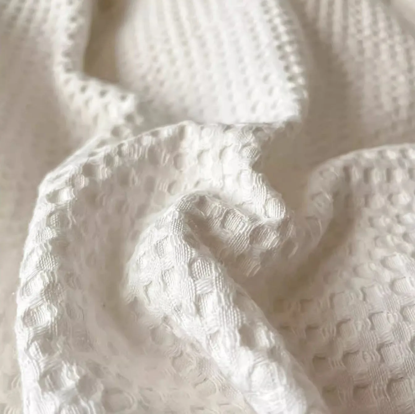 Light Luxury Waffle Pure Cotton Washed Soft Four-Piece Bed Set