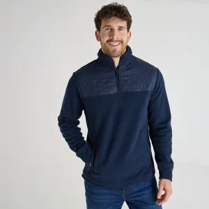 Mens 1/4 Zip Quilted Fleece