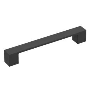 Platform Pull 3-3/4 Inch (96mm) Center to Center Matte Black Finish (10-Pack)