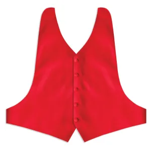 Red Backless Tuxedo Vest