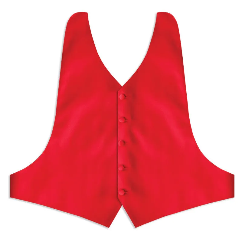 Red Backless Tuxedo Vest