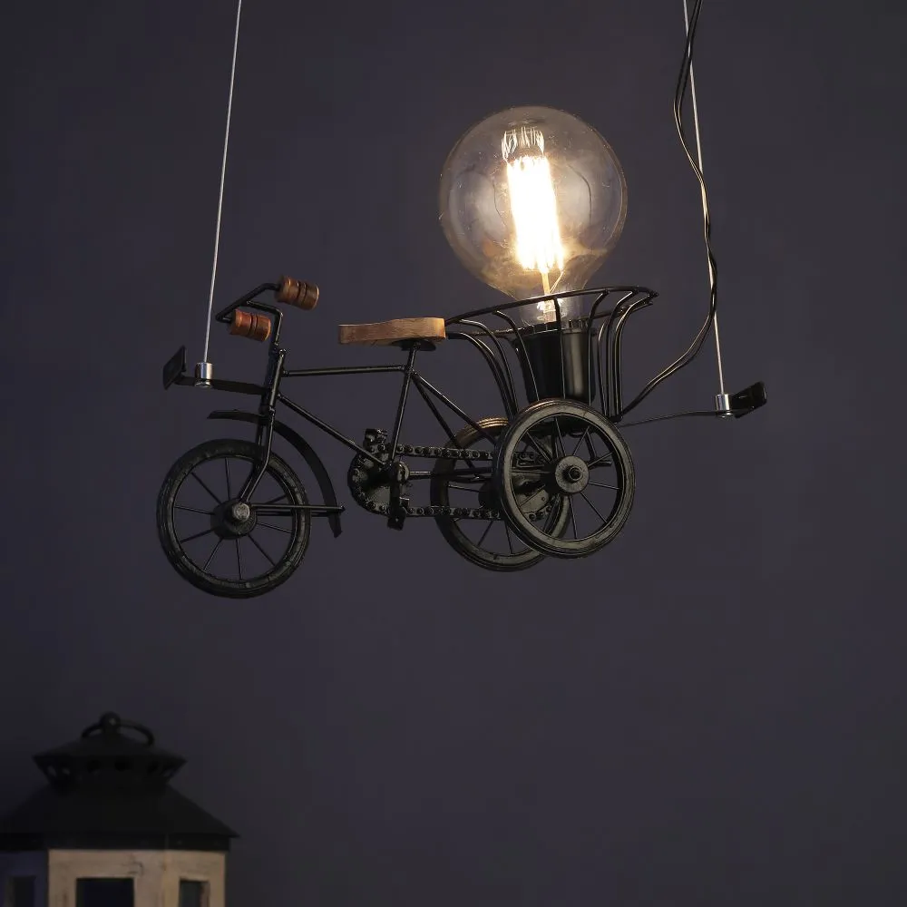Riksha Walla Metal Hanging Light - RIKSHA-HL - Included Bulb