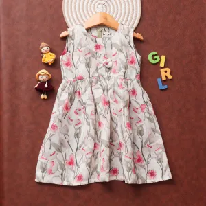 Rosy Dreams: Charming Floral Frock for Little Ladies
