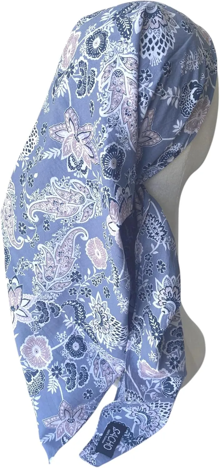 Sacho Cotton Tichel, Square Cotton Head Scarf for Women, Lightweight Head Covering, Summer Shawl, Large Bandanas