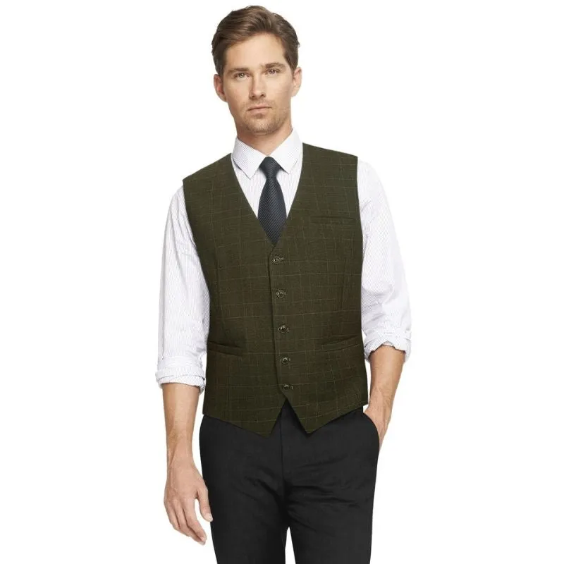 Solid Slim Suit Vest - G-ARMY GREEN