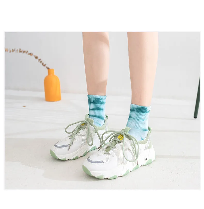 TikSocks|Fun Socks-Tie Dye Cotton Socks sky blue