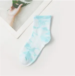 TikSocks|Fun Socks-Tie Dye Cotton Socks sky blue