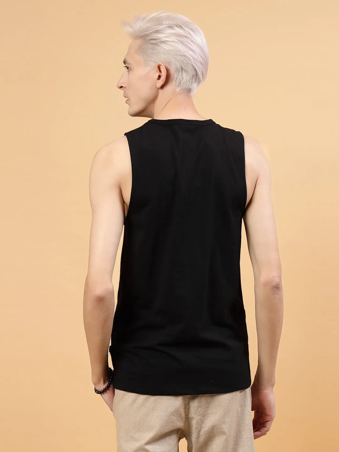 Typography Style Men Vest Tee