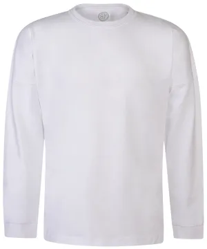 White - Kids drop shoulder slogan top
