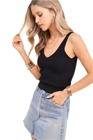 Womens Double V-Neck Sleeveless Jayde Top